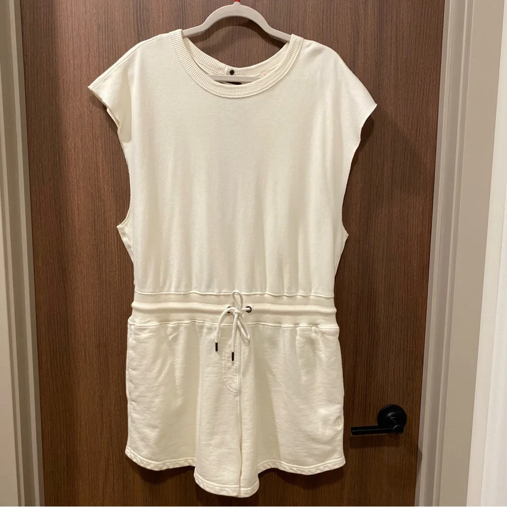 FP MOVEMENT Throw And Go Shortsie Size Large Cream 100% Cotton Muscle Tee Crew - Picture 3 of 14